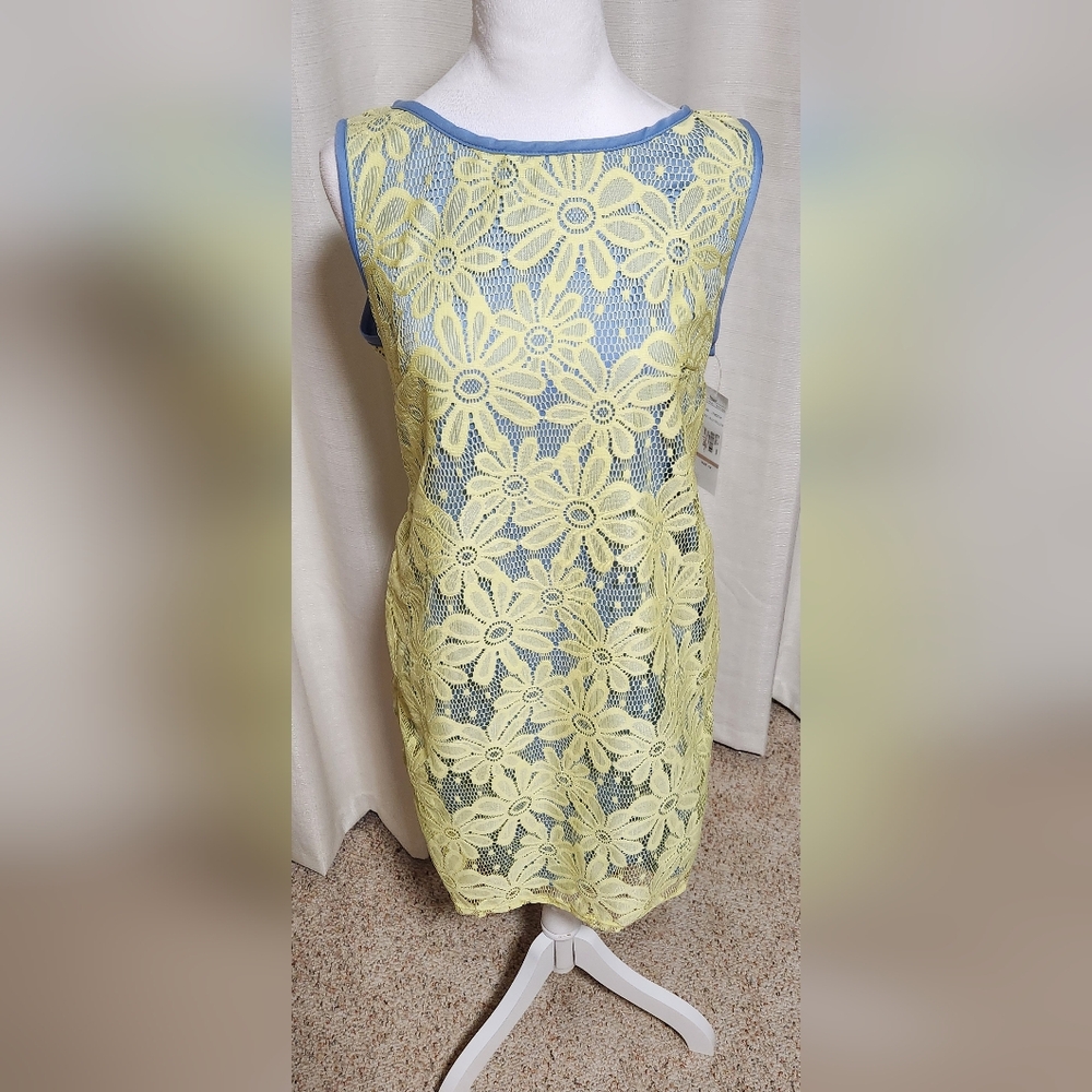 Karin Stevens Yellow Sheath Halter Dress